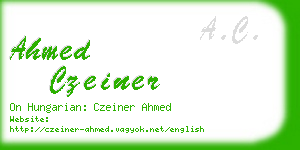ahmed czeiner business card
